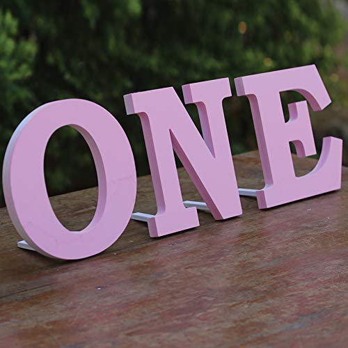 Freestanding Wooden Letters ONE Standing Wooden Sign Photo