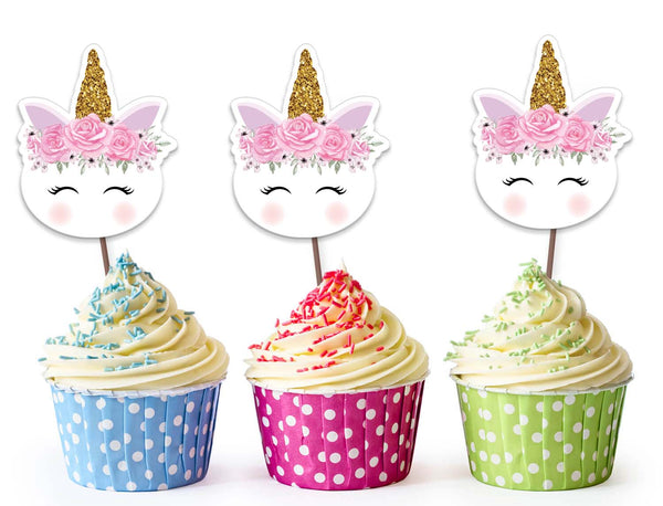 Unicorn Cupcake Toppers – partiesandsupplies