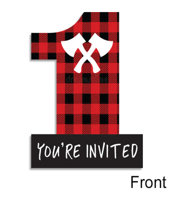 Lumberjack Theme Birthday Invitations  | Lumberjack Party Supplies