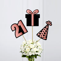 21st Birthday Party Table Decorations | 21st Happy Birthday Centerpieces