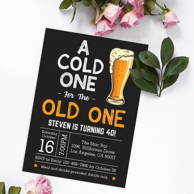 Fabulous 40 Happy Birthday Party Invitation Cards