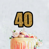 40th Happy Birthday Party Theme Cake Decorations | Birthday Party Cake Toppers