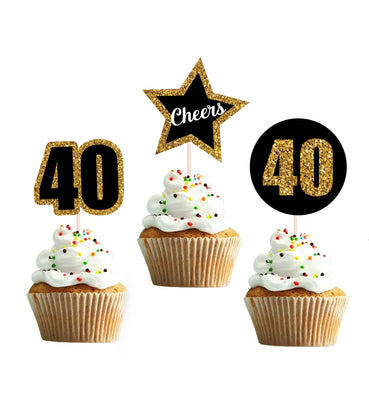 Fabulous 40th Birthday Decorations | Birthday Party Cupcake Toppers