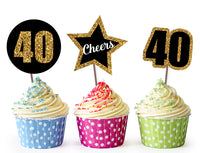 Fabulous 40th Birthday Decorations | Birthday Party Cupcake Toppers