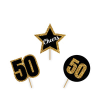 50th Birthday Party Supplies  | Birthday Party Theme Cupcake Toppers