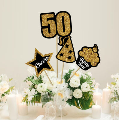 Birthday Theme Party Table Decorations | Centerpieces for 50th Birthday Party