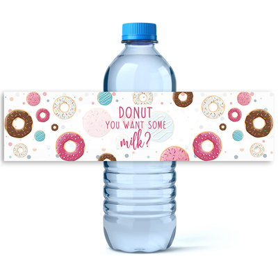 Donut Baby Shower Water Bottle Labels