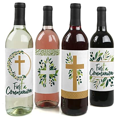 First Communion Wine Bottle Labels