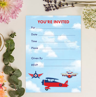 Airplane Baby Shower Invitations | Boy Baby Shower Party Ideas