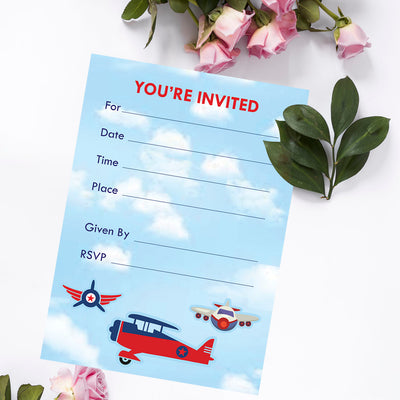 Airplane Baby Shower Invitations | Boy Baby Shower Party Ideas