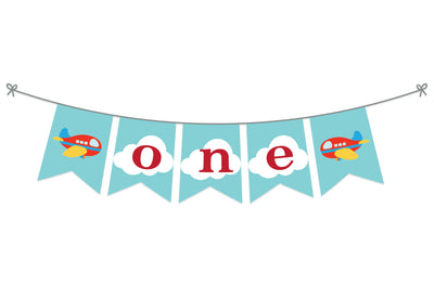 Airplane Birthday Party Theme - Bunting Banner