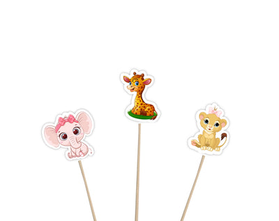 Jungle Theme Baby Shower Cupcake Toppers