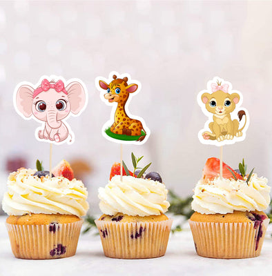 Jungle Theme Baby Shower Cupcake Toppers