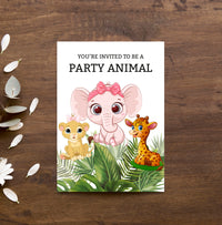 Animal Baby Shower Invitations Boy | Jungle Theme Party Ideas
