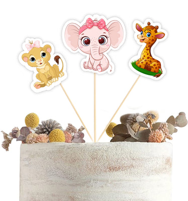 Jungle Animal Baby  Shower Cake Topper