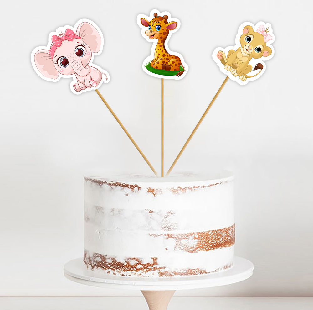 Jungle Animal Baby  Shower Cake Topper