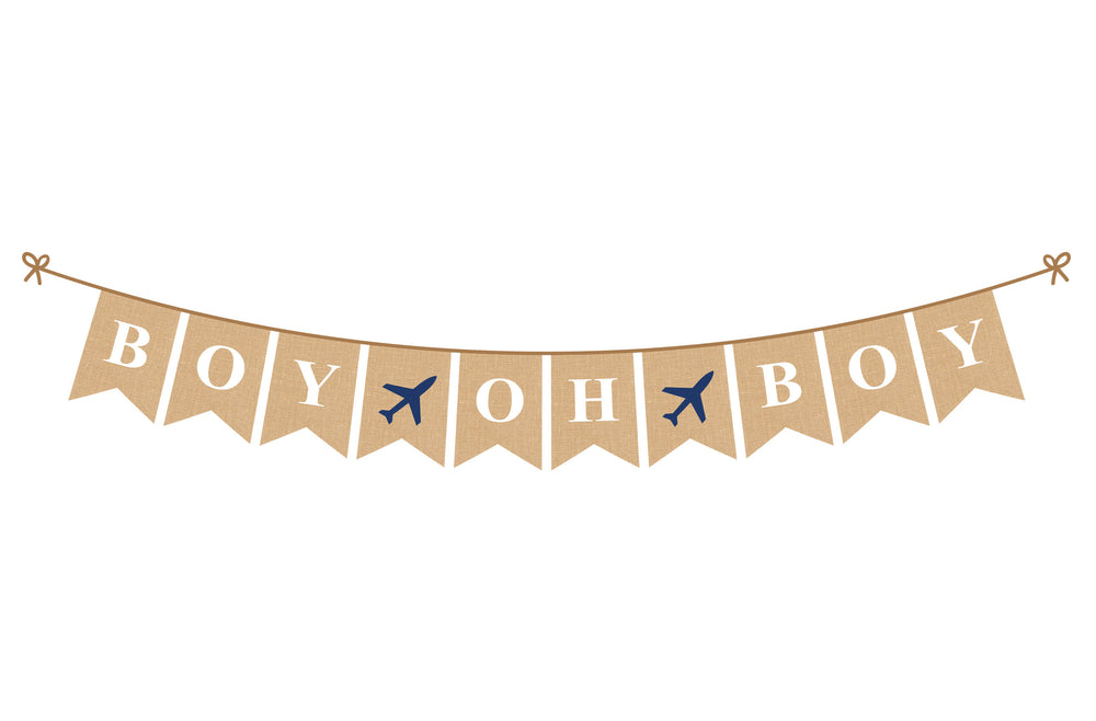 Airplane Baby Shower Theme - Oh Boy Banner