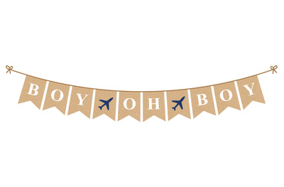 Airplane Baby Shower Theme - Oh Boy Banner