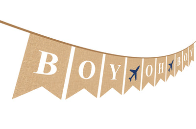 Airplane Baby Shower Theme - Oh Boy Banner