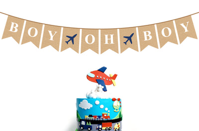 Airplane Baby Shower Theme - Oh Boy Banner