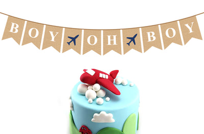 Airplane Baby Shower Theme - Oh Boy Banner