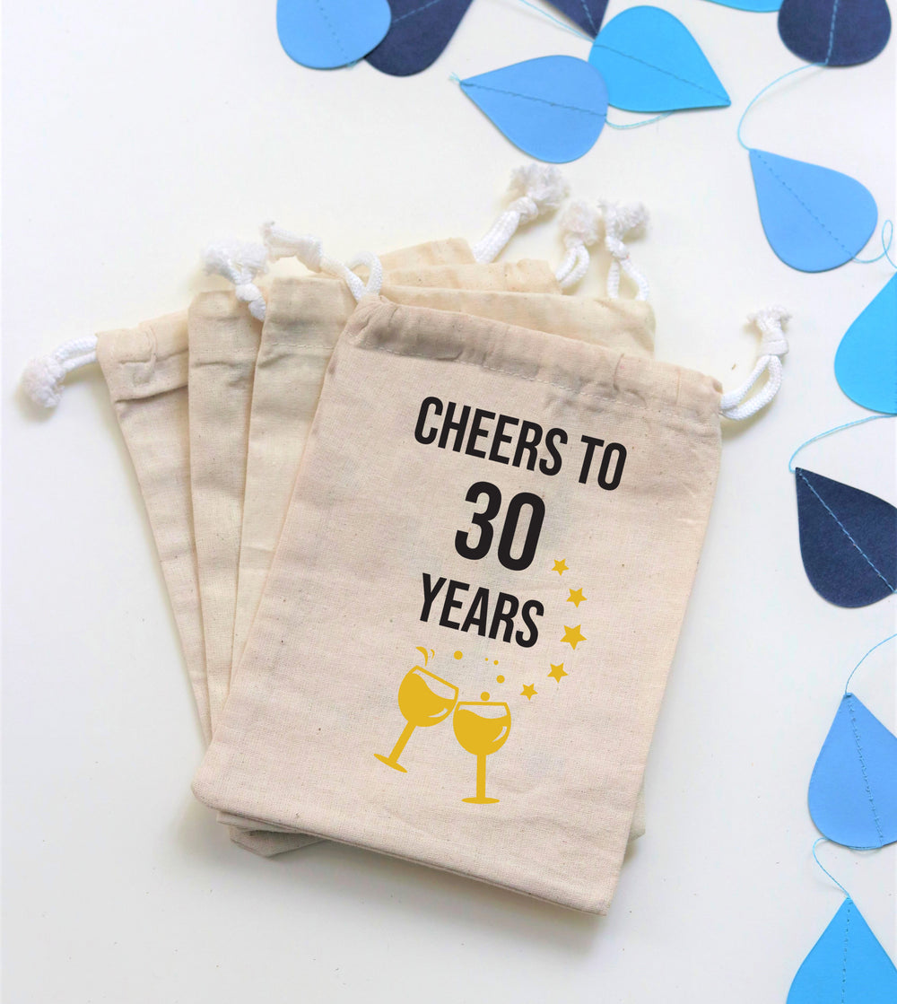 Birthday Party Gift Bag  | 30th Happy Birthday Favor Bags