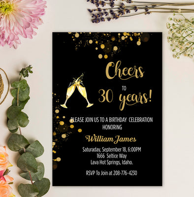 30 th Happy Birthday Party Invitation Cards