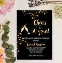 50th Happy Birthday Party Invitation Cards