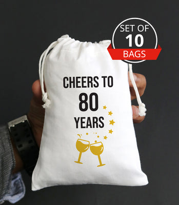 Birthday Party Supplies - Favor Bags |  80 th Birthday Goodie Bags