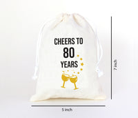 Birthday Party Supplies - Favor Bags |  80 th Birthday Goodie Bags