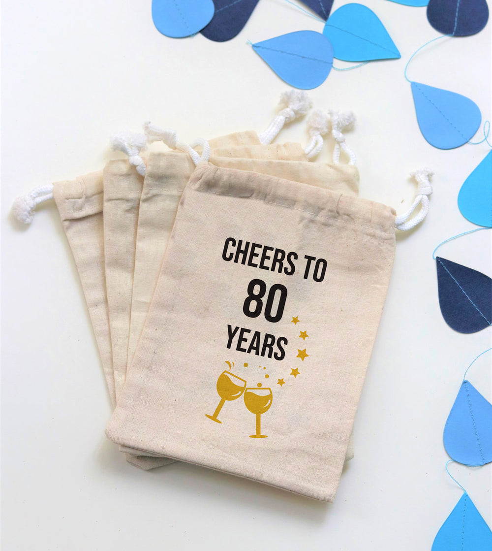 Birthday Party Supplies - Favor Bags |  80 th Birthday Goodie Bags