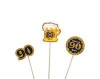 90th Birthday Party Ideas | 90th Birthday Party Theme Cupcake Toppers Decorations