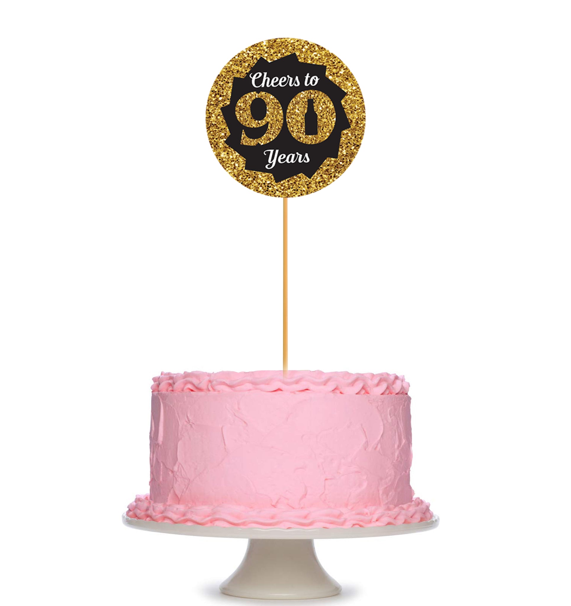 Big Dot of Happiness Adult 90th Birthday - Gold - Birthday Party Cake  Decorating Kit - Happy Birthday Cake Topper Set - 11 Pieces - Walmart.com