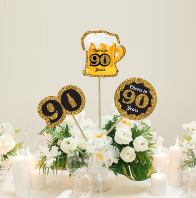 Happy Birthday Party Table Decors | 90th Birthday Party Centerpieces Decorations