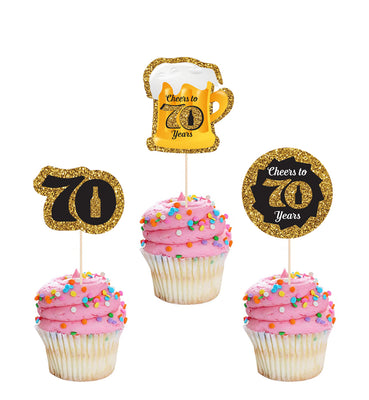 70th Birthday Party Ideas | Birthday Party Theme Cupcake Toppers Decorations