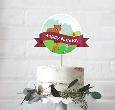 Woodland Birthday Theme Decorations | Woodland Theme Cake Topper
