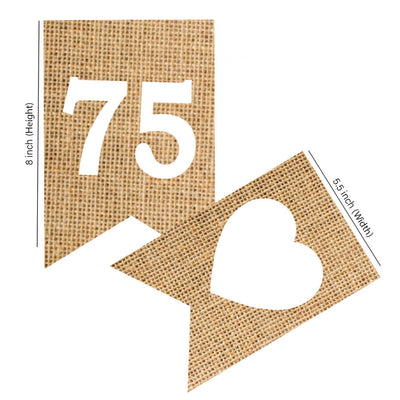 75th Birthday Party Decor Ideas - Burlap Banners