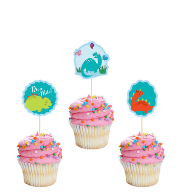 Dinosaur Cupcake Toppers for Boy Baby Shower