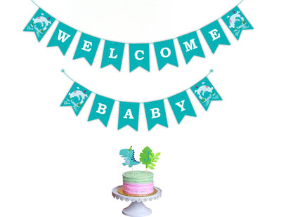 Dinosaur  Baby Shower Decorations for Boy  | Welcome Baby Baby Shower Banner