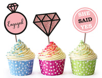 Engagement Cupcake Toppers | Engagement Party Decor