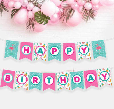 Flamingo Birthday Party Supplies | Girl Birthday Banners