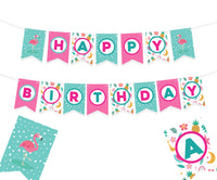 Flamingo Birthday Party Supplies | Girl Birthday Banners