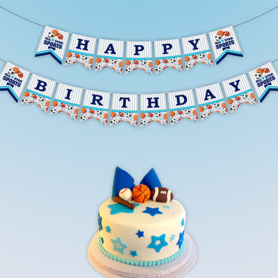 Happy Birthday Banner | Sports Theme Birthday Ideas