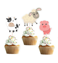 Farm Animal Theme Party Decor  | Boy Baby Shower Cupcake Toppers