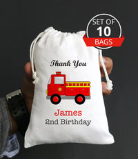 Fire Truck Birthday theme favors | Fire Truck Birthday gift bags