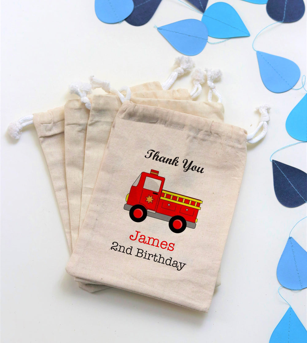 Fire Truck Birthday theme favors | Fire Truck Birthday gift bags