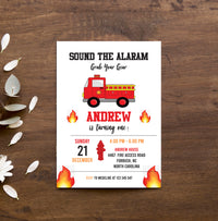 Fire Truck Birthday Invitation | Fire Truck Birthday party ideas