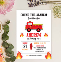 Fire Truck Birthday Invitation | Fire Truck Birthday party ideas