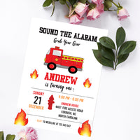 Fire Truck Birthday Invitation | Fire Truck Birthday party ideas