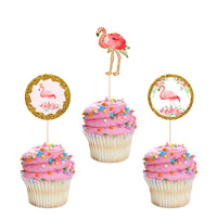 Flamingo Theme Baby Shower Cupcake Toppers | Girl Baby Shower Decorations